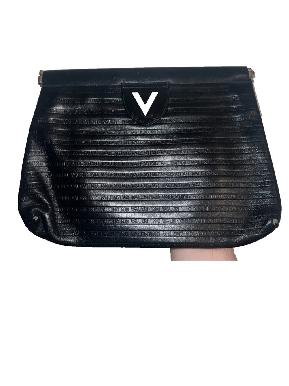 Valentino by Mario Valentino Black Leather Clutch